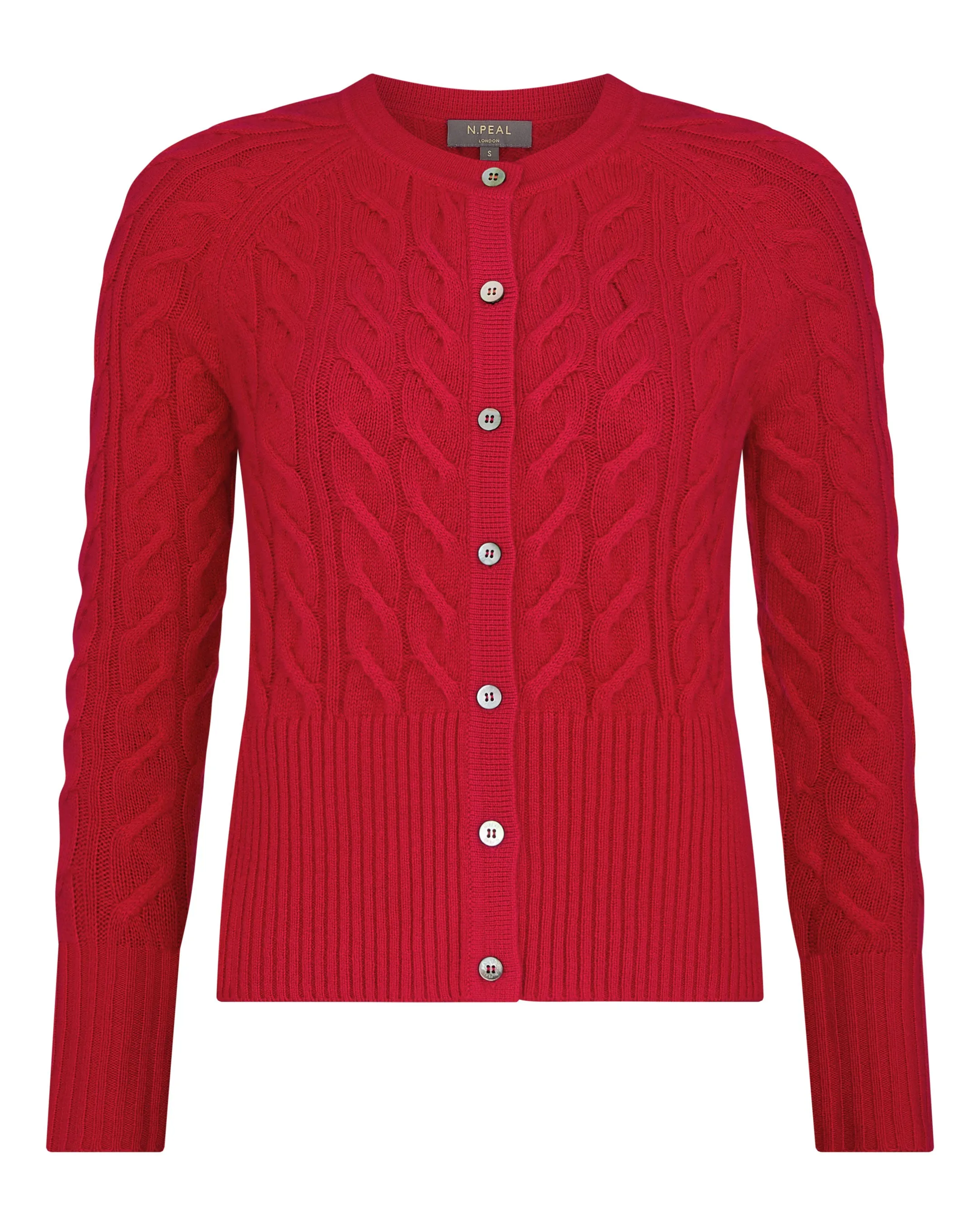 Women's Myla Cable Cashmere Cardigan Riding Red