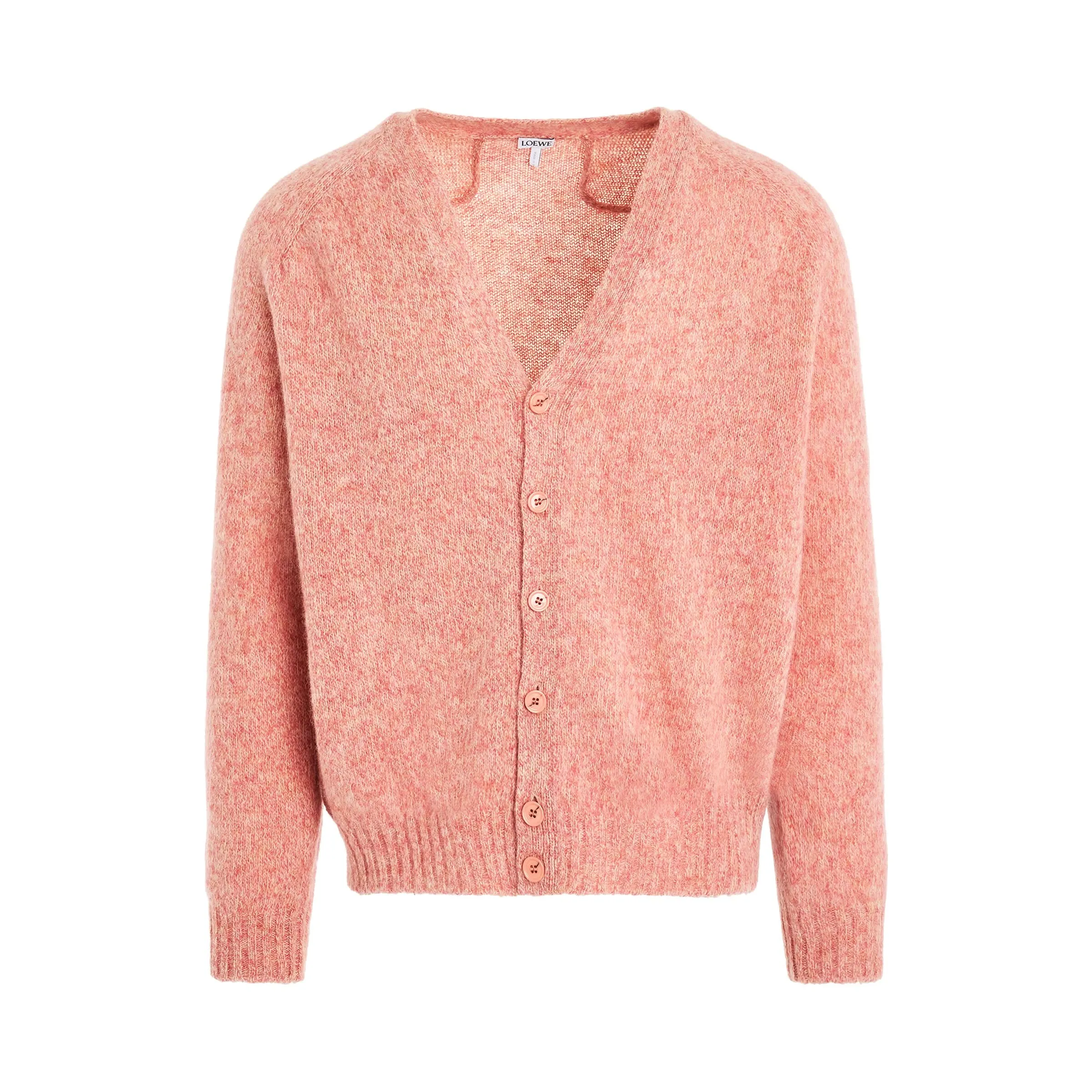 Wool Cardigan in Pink/Yellow